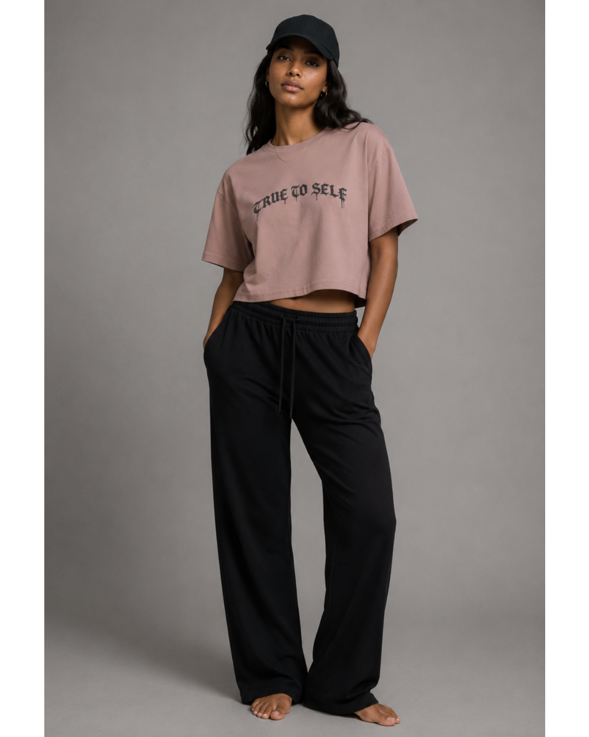 True to Self Printed Women’s crop top