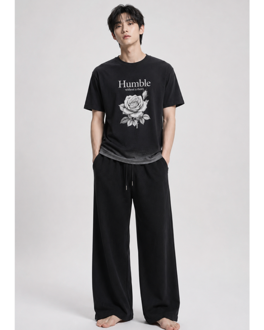 Humble Without a Thorn Print Acid Wash Tee
