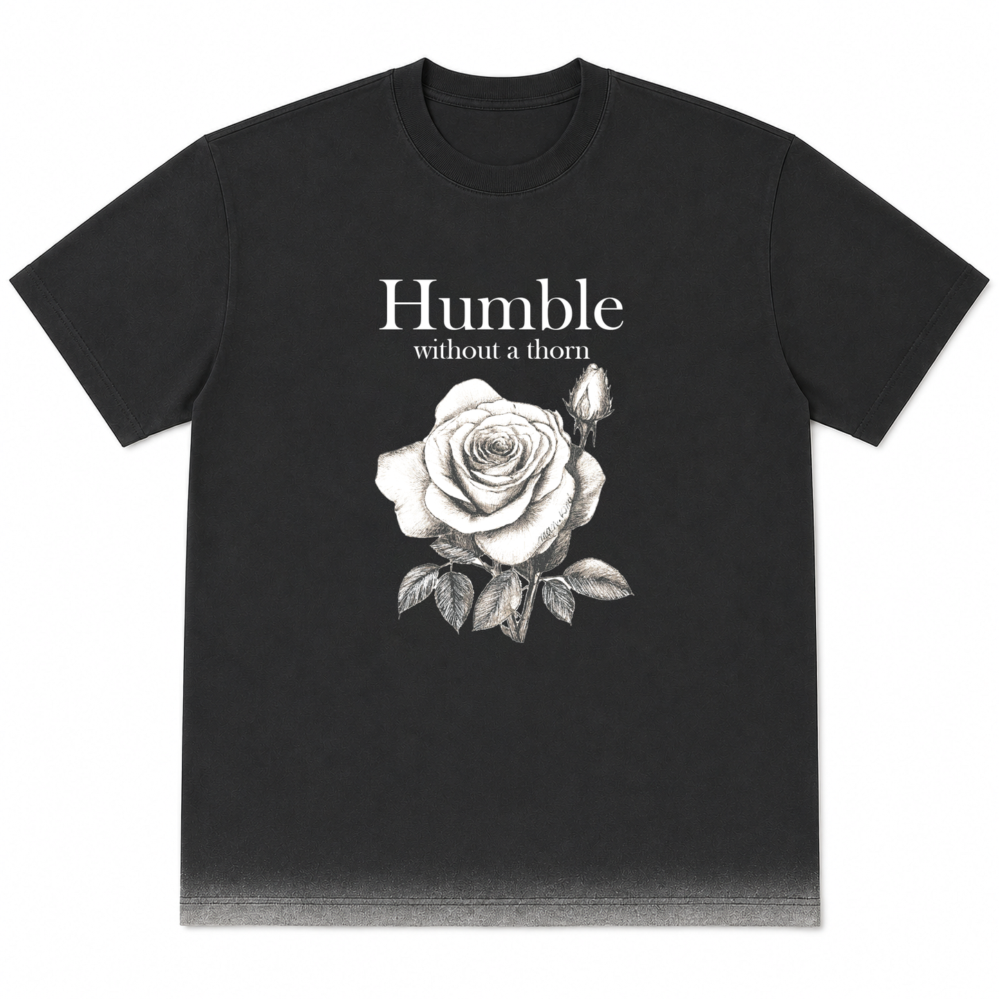 Humble Without a Thorn Print Acid Wash Tee