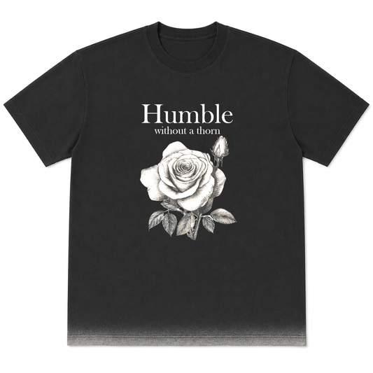Humble Without a Thorn Print Acid Wash Tee