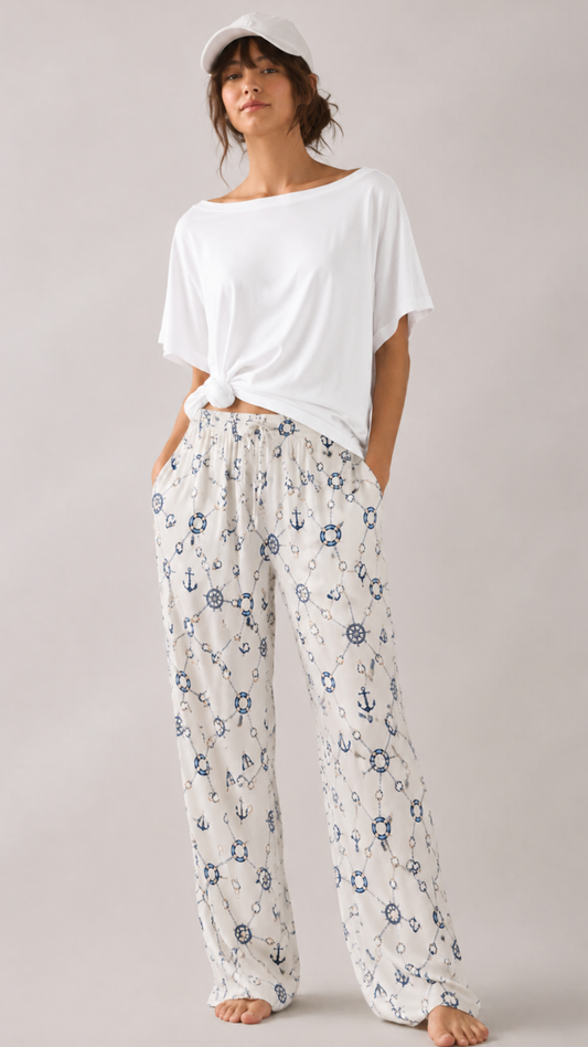 All-over Nautical printed Women’s pajama pants