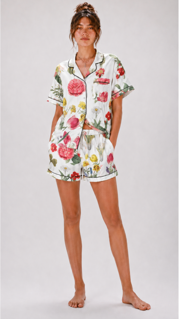 Botanical Print Women’s pajama shorts