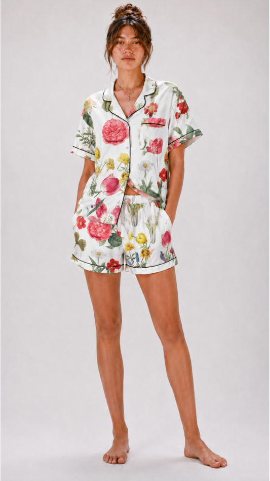 Botanical Print Women’s pajama shorts