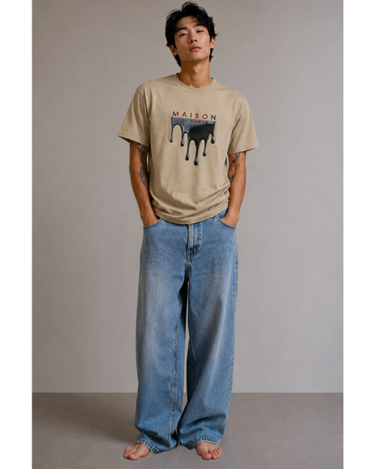 Dripping Printed Oversized faded t-shirt