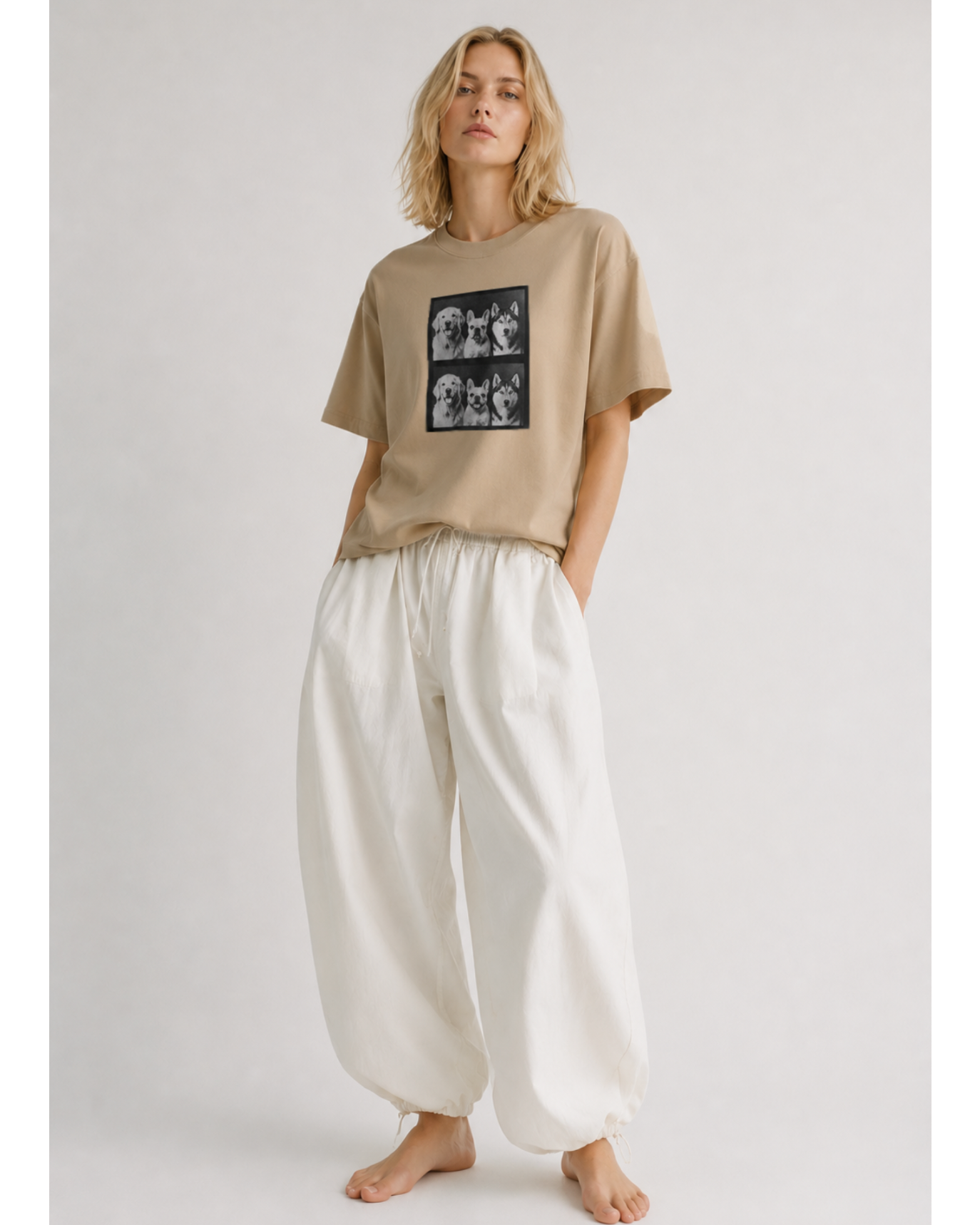 Trio dogs Graphic Oversized faded t-shirt